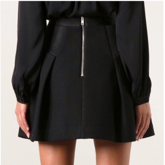 Milly Raquel flared black mesh detail skirt - Picture 2 of 8